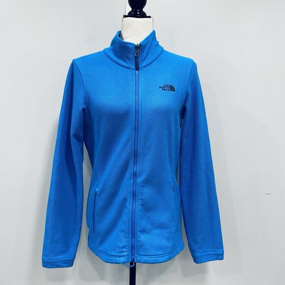 THE NORTH FACE M Women’s Glacier 100 Aqua Blue Fleece Full Zip Jacket Sweater - Picture 1 of 16